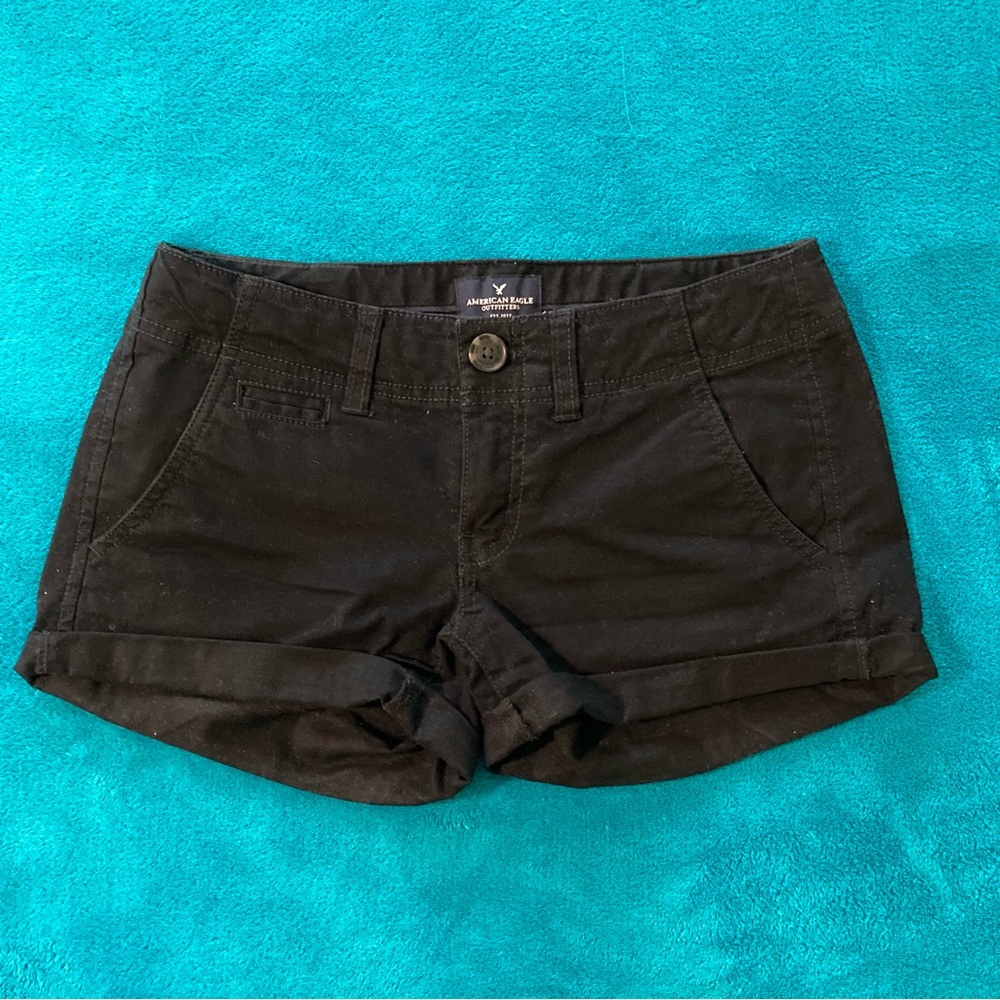American eagle black twill shortie shorts